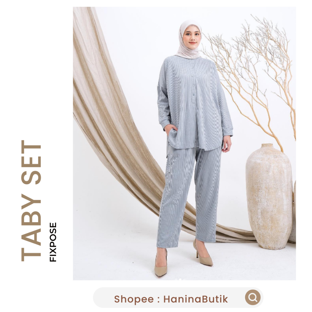(𝗦𝗜𝗔𝗣 𝗞𝗜𝗥𝗜𝗠) TABY SET PATEL BLUE by FIXPOSE | ONE SET SETELAN WANITA KNIT FIXPOSE