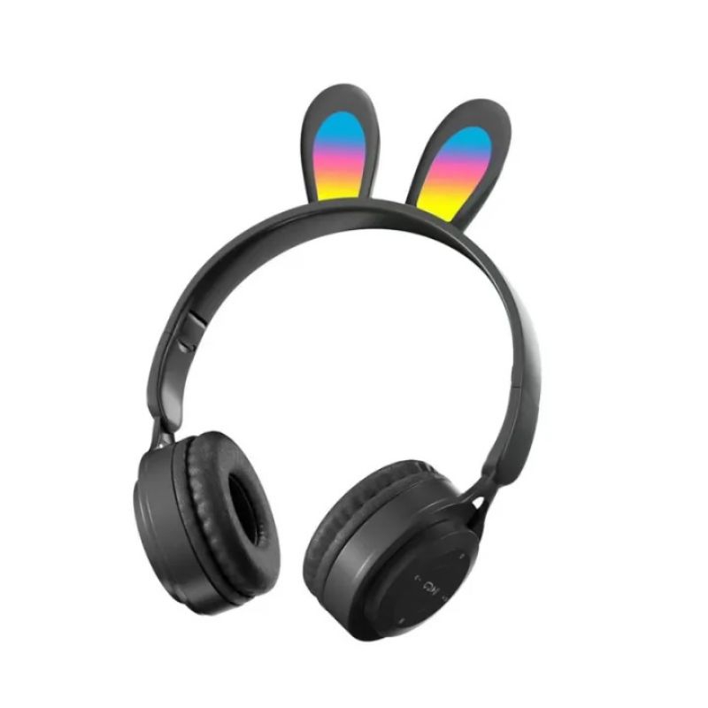 HEADSET HEADPHONE BANDO MZ-08R LED TELINGA KELINCI WIRELESS BLUETOOTH