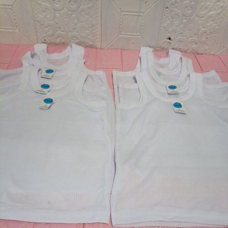 (12 PCS DAN 6 PCS)/SINGLET NONIC/SINGLET ANAK/KAOS DALAM PUTIH