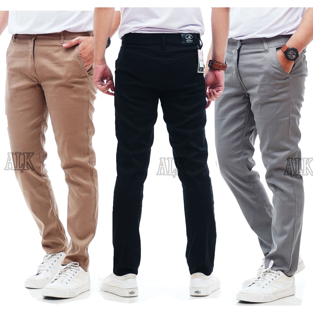 CELANA PRIA CHINO Slim fit Panjang Kerja kantor Santai Liburan Cowok Gentleman Boy Skinny