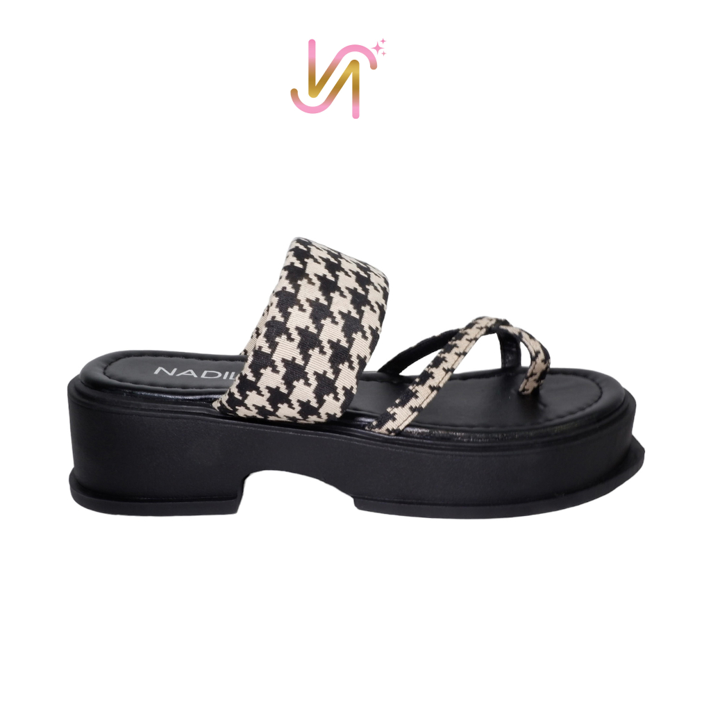 Nadilastuff Haechan Platform Sandal Wanita korean Style Hak Tahu Ringan