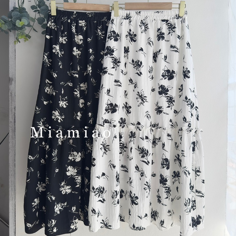 ROK RUMBAI BUNGA/ROK WANITA FASHION FIT TO XL