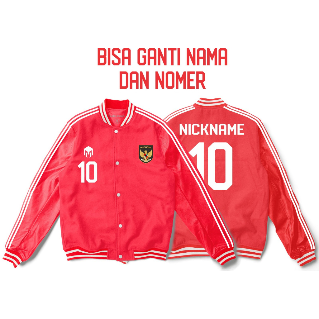 HOODIE JAKET ANAK COWOK CEWEK SEPAK BOLA INDONESIA KANCING GRATIS GANTI NAMA LOGO BISA DIGANTI USIA 