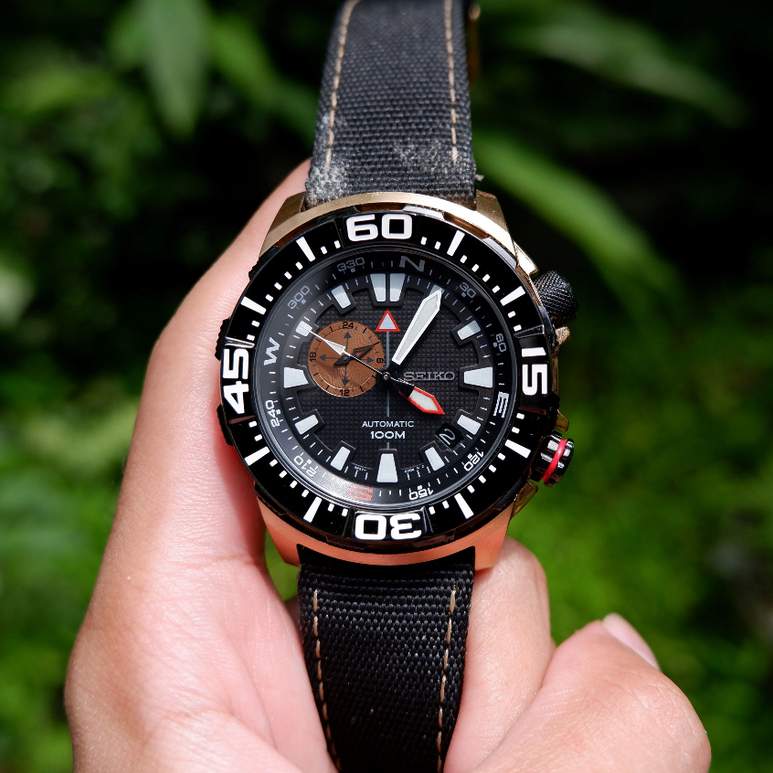 Seiko Superior SSA060 Gold Limited Edition Automatic Watch & compass