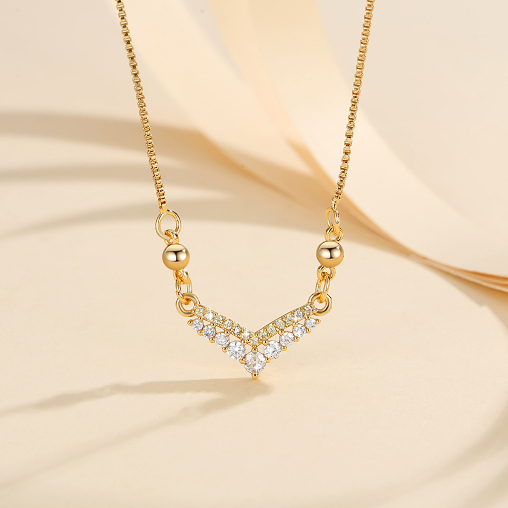 Y074 [COD✔] Kalung Fuji Titanium Kristal Emas Wanita Anti Karat Perhiasan Korea