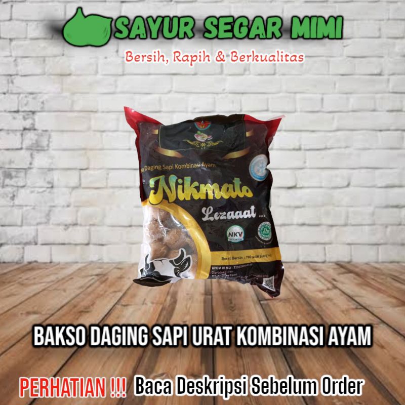 Bakso Daging Sapi Urat Kombinasi Ayam Nikmato 700g/50 Butir - sayur palembang