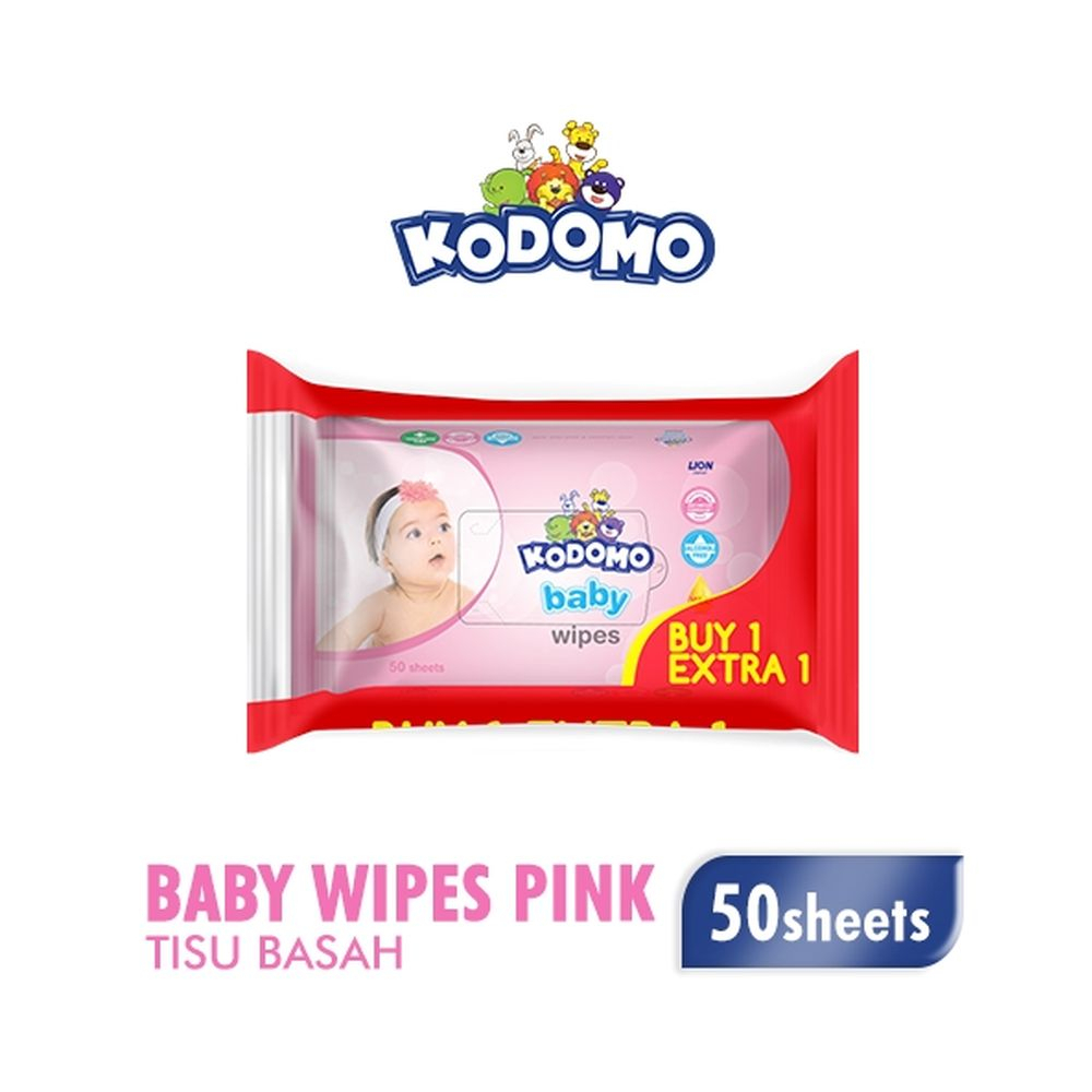 KODOMO TISSUE BASAH BUY1 GET1  50 SHEETS