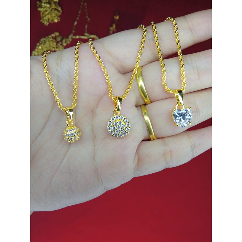 kalung tambang kristal anak dan dewasa lapis emas 24k