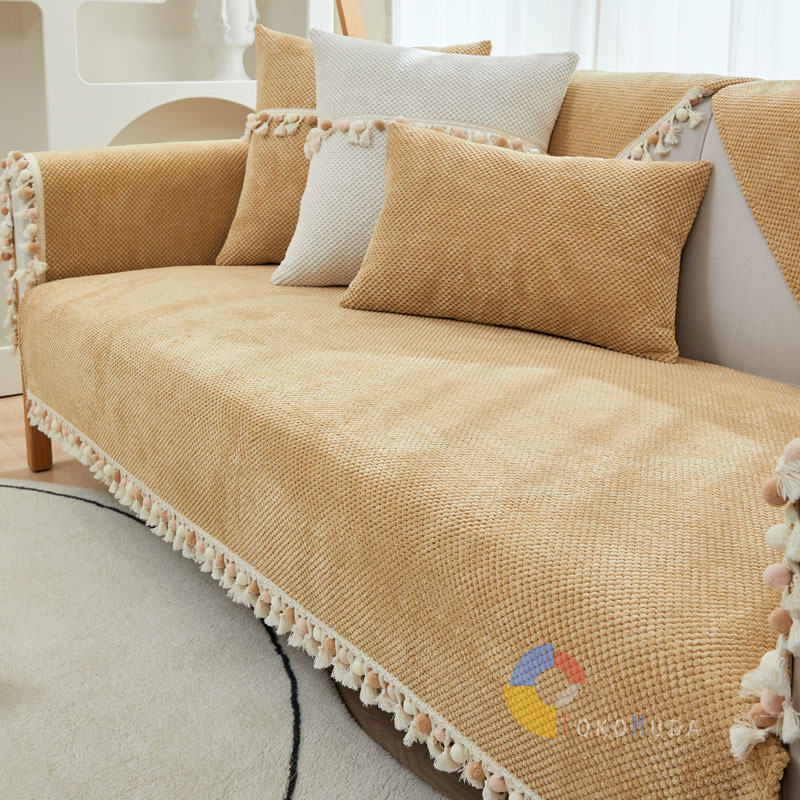 TOKOMUDA COD Cushion Mat cover Sofa Ruang Tamu Non-Slip Sofa Cover dengan Rumbai Universal Dekorasi Rumah