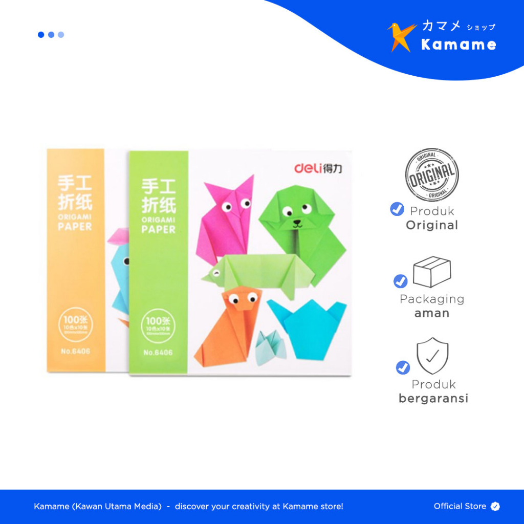 

Deli Paper Craft -Origami Kertas Lipat 100 Lembar 2 Warna Bisa Dijadikan Catatan 6406/6407X - Kamame