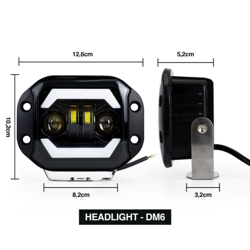 NINE LUXIMOS LAMPU SOROT DAYMAKER DM6 DOUBLE DRL BIRU HIJAU MERAH LAMPU UTAMA MOTOR KLX CRF WRR KTM FOGLAMP  MOBIL