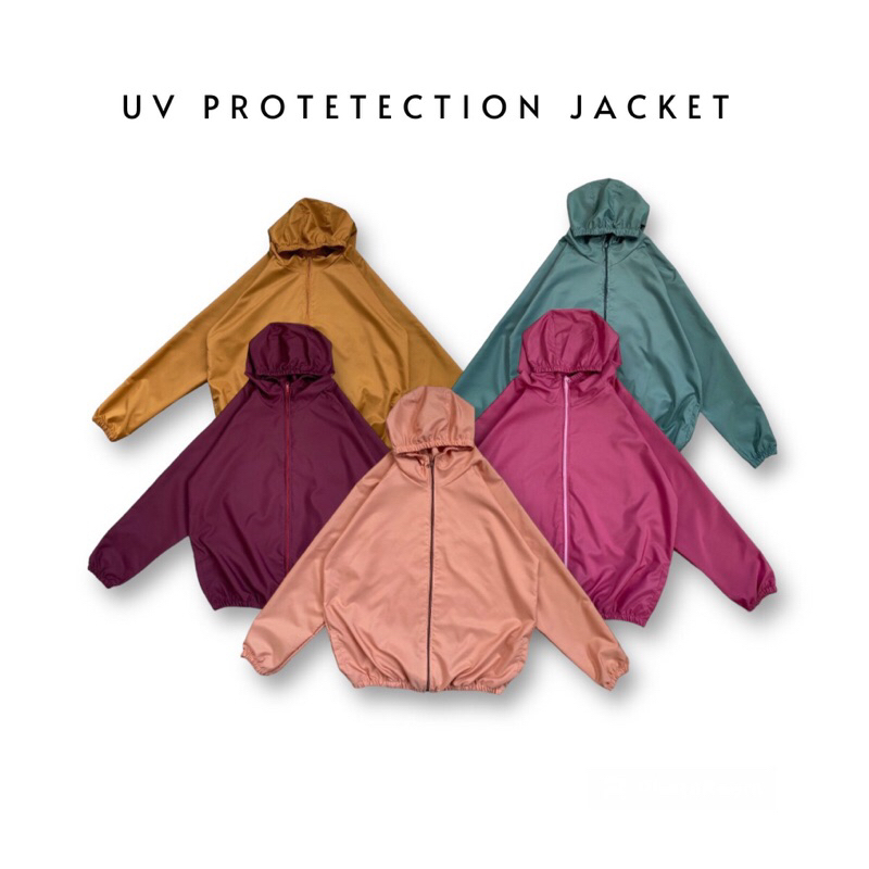 	 Jaket Olahraga Parasut UV Protection Polos Wanita mirip Uniqlo, Sauna Suit, Jogging, Lari, Bersepeda, Gym Fitnes, Zumba	
