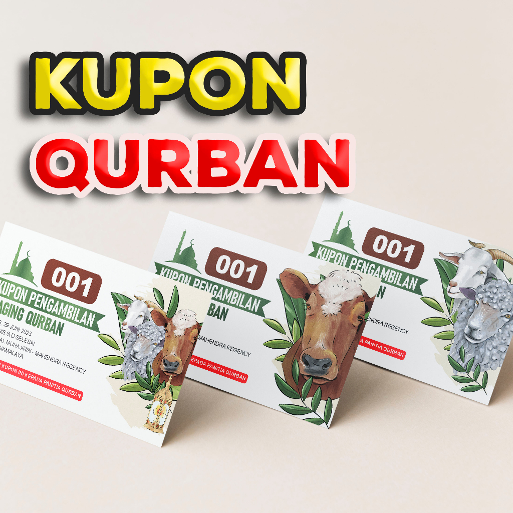 Kupon Qurban | Kupon Pengambilan Daging Qurban 001 B