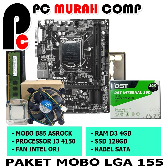 Paket Mobo Motherboard Mainboard LGA 1150  B85 plus RAM