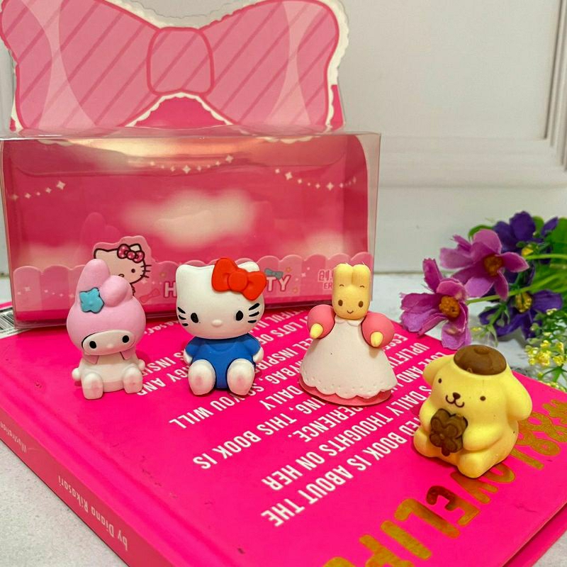 

Penghapus miniatur SANRIO family box mewah eraser kartun keluarga lucu imut unik souvenir