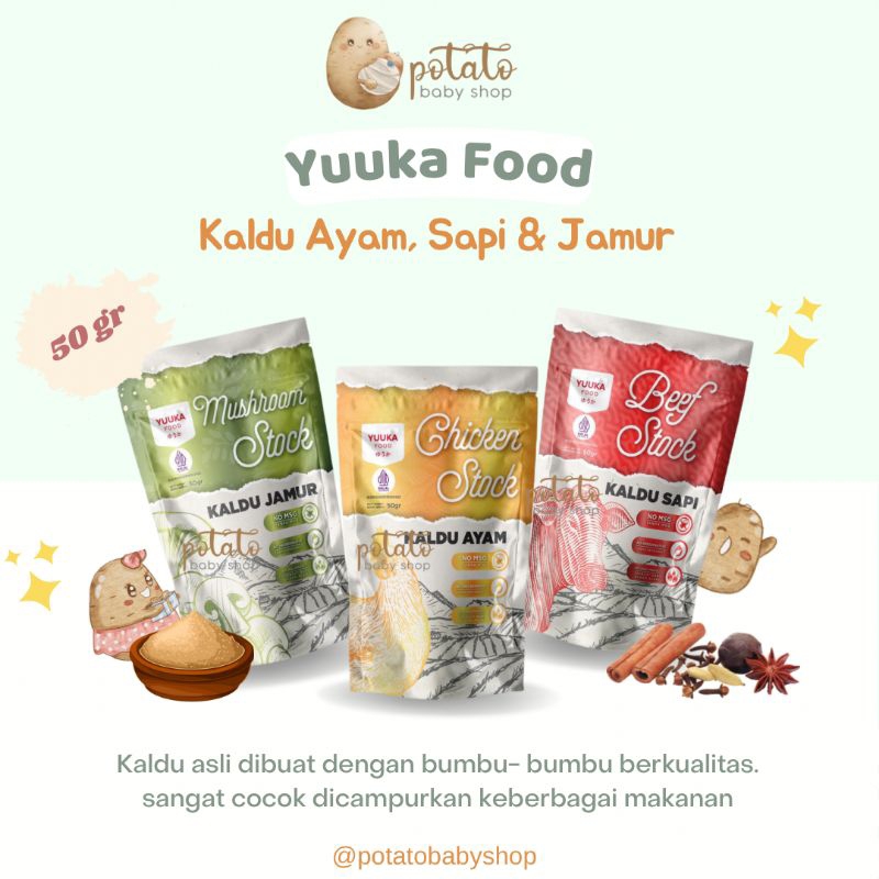 Yuuka Food Kaldu Mpasi - Kaldu Ayam Sapi &amp; Jamur Yuka