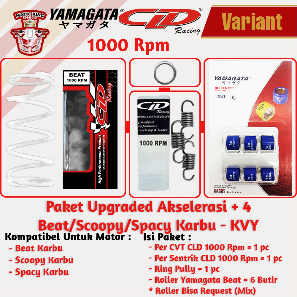 Paket Upgrade Per CVT + Sentrik + Roller Honda Genio Beat Deluxe Scoopy New Vario Spacy 110 YAMAGATA CLD 1000/1500 RPM