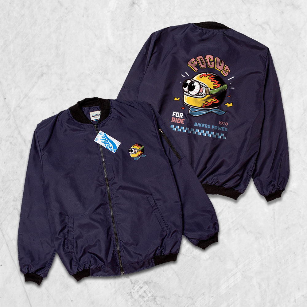 HIPNOP Gafi FOCUS Jaket Bomber Polos Sablon Pria Variasi Warna Unisex Jaket Sablon