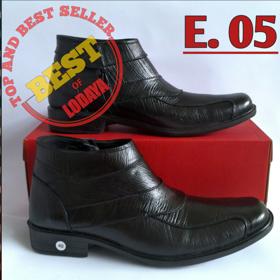 ((BONUS SEPATU VANS)) Sepatu pantofel kulit sapi asli E05