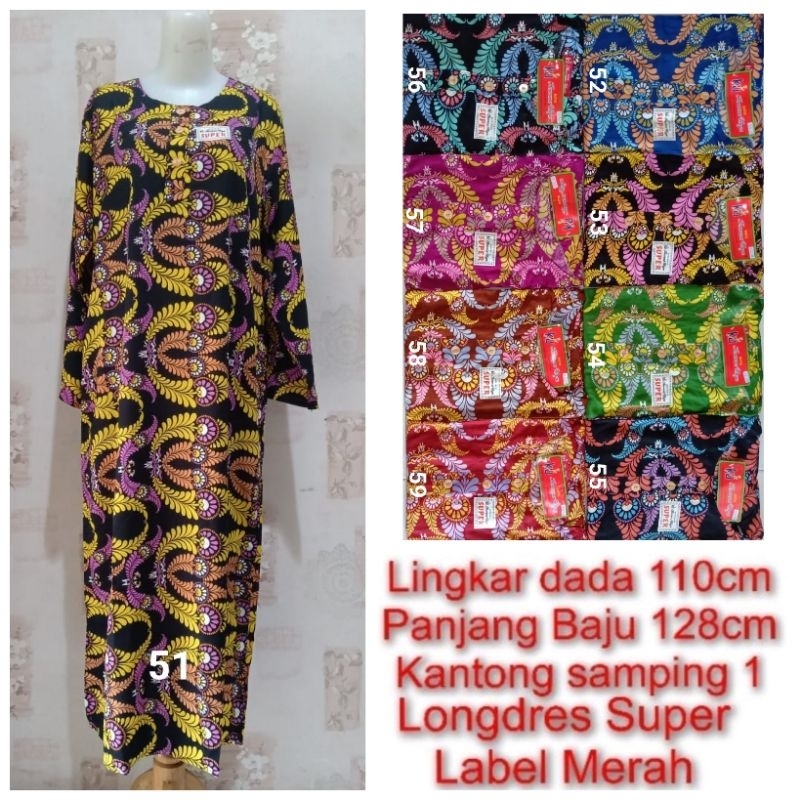 Longdres Kencana Ungu 19/20/21 Super LD 110cm Label merah