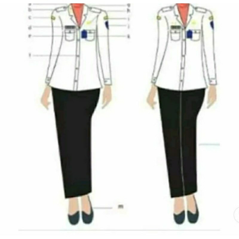 BAJU PDH/PNS/PDL/ASN/BIDAN/PERAWAT/PEMDA  WANITA PUTIH BAHAN DRILL AMERICAN VENHOUSTON