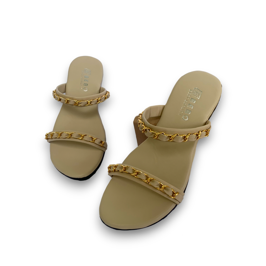 Sandal Flat Wanita Terbaru Sendal Teplek Motif Rantai Ban 2