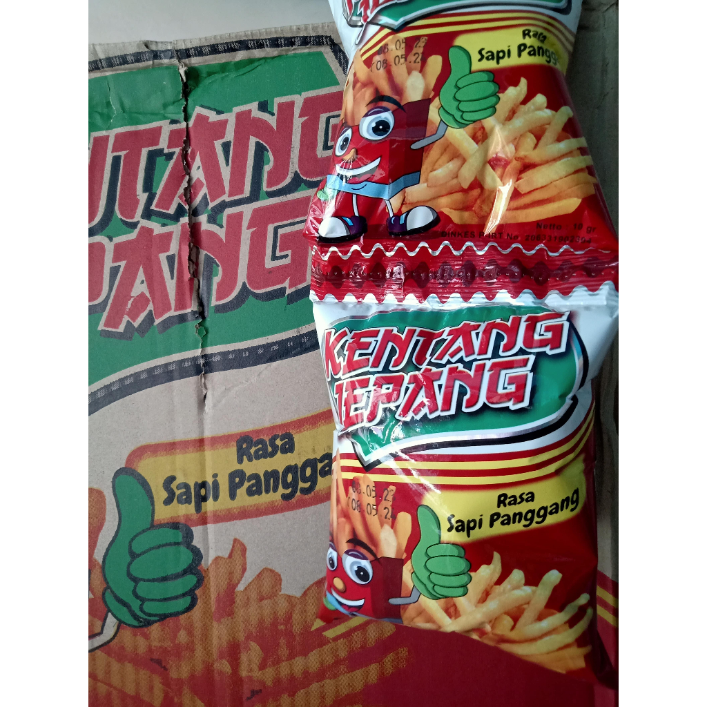 

Snack kentang jepang rasa sapi panggang - 1 renceng isi 10pcs