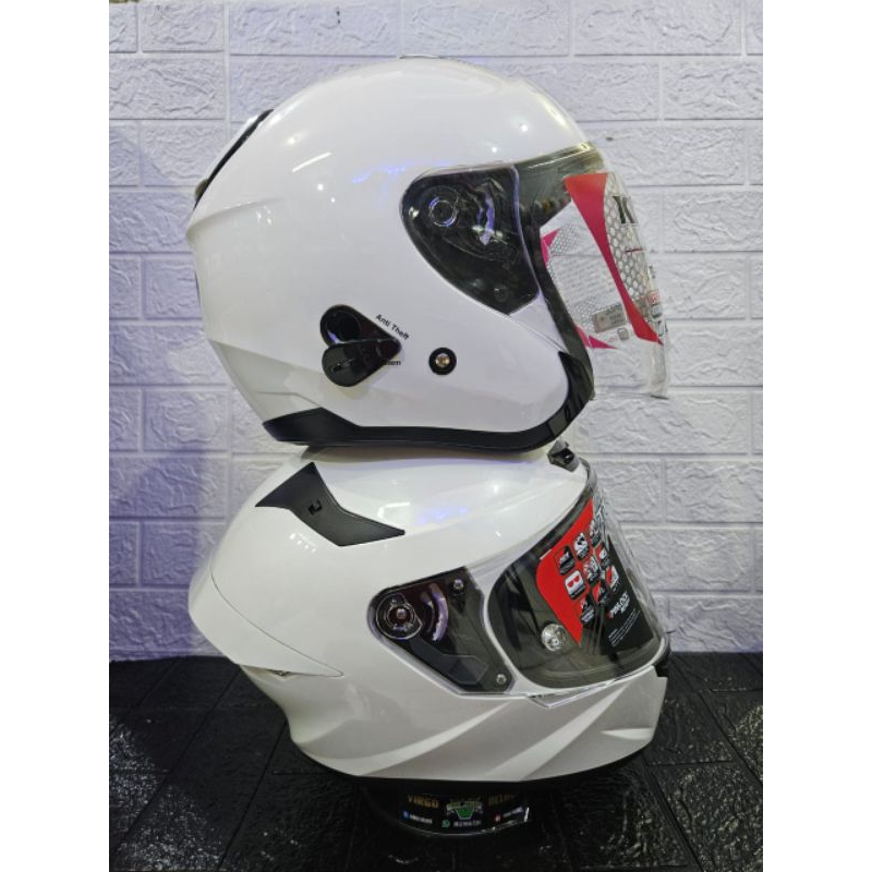 HELM COUPLE KYT TT COURSE SOLID MATT GORILLA WHITE|KYT