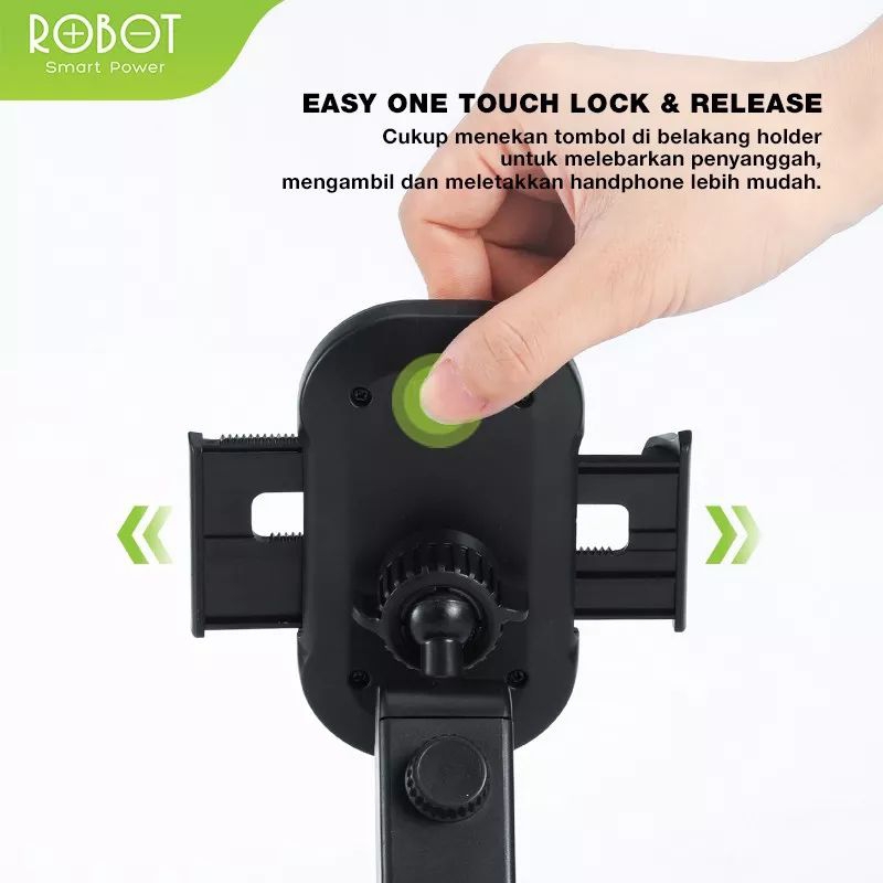 Holder Mobil ROBOT RT-CH12 Suction Cup Automatic Lock 360° Dudukan Hp Original