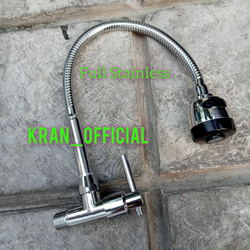 kran cuci piring Fleksibel tembok STAINLESS