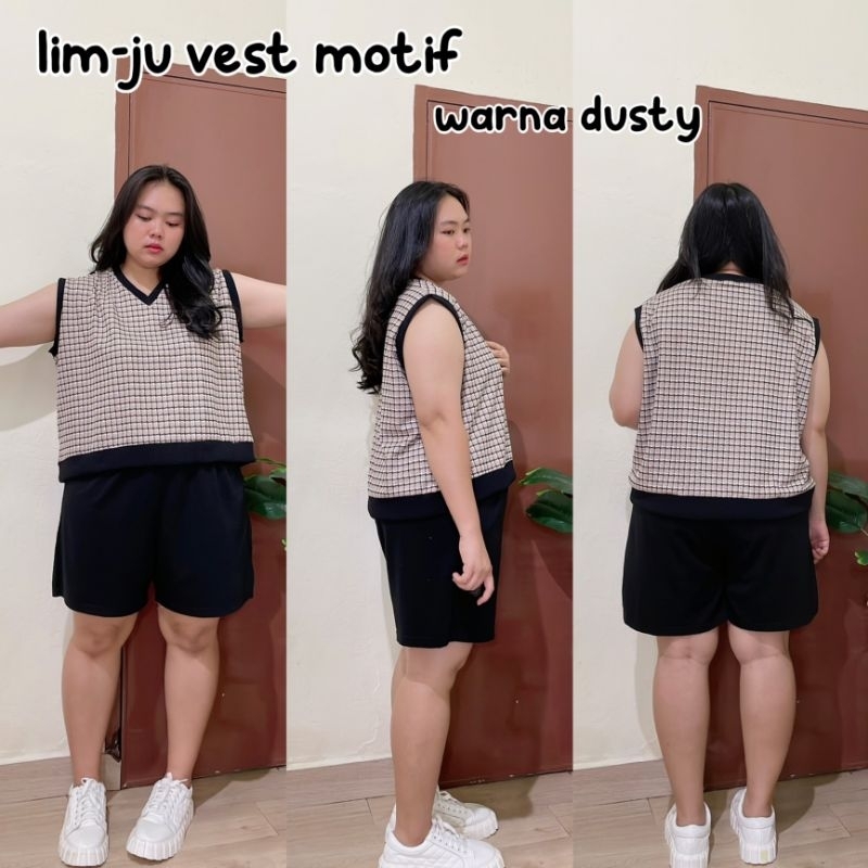 LIM-JU VEST MOTIF KNIT JUMBO BIG SIZE OVERSIZE