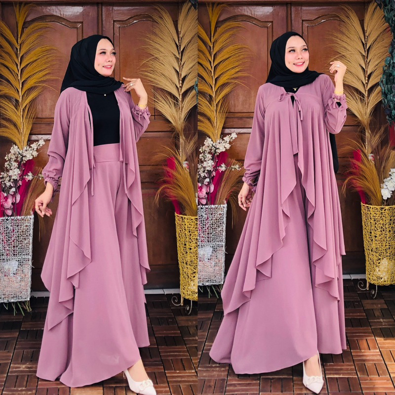 Stelan Kalong Sofia Tali Panjang , Pakaian muslimah ,Pakaian Wanita Terbaru , Celana Kulot Dan Outer