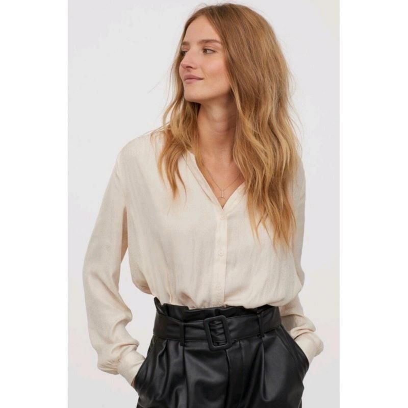 HM satin leopard blouse