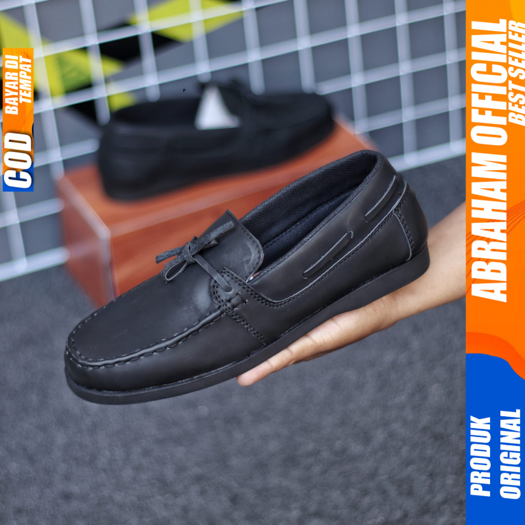 Sepatu Loafers Formal Pantofel Kerja Kantor Hitam Pria