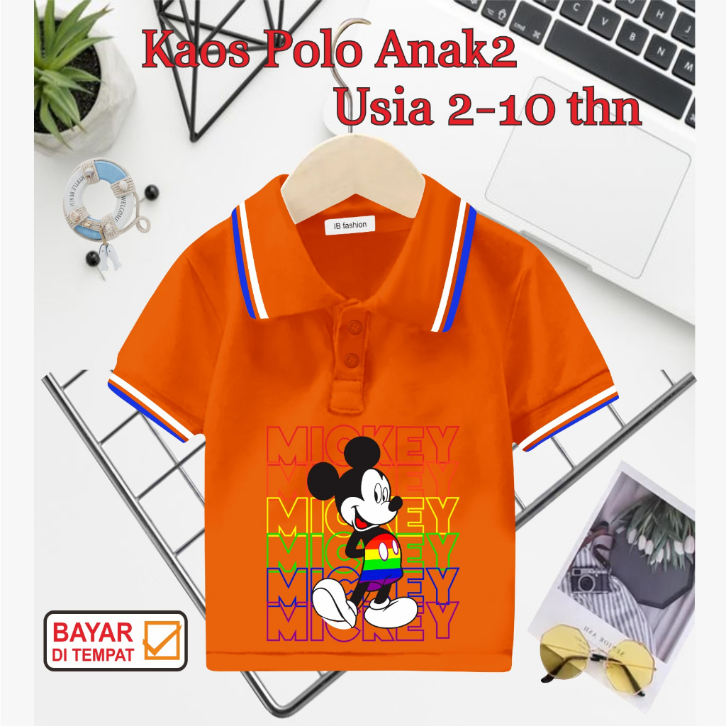 ((IB))KAOS ANAK2 KERAH POLO/M1CKEY DIGIITAL SABLON