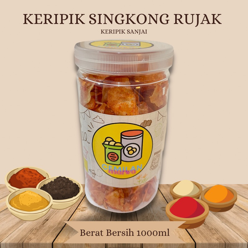 

KERIPIK SINGKONG RUJAK / KERIPIK SANJAI by CEMILAN MARWA - 1000ml