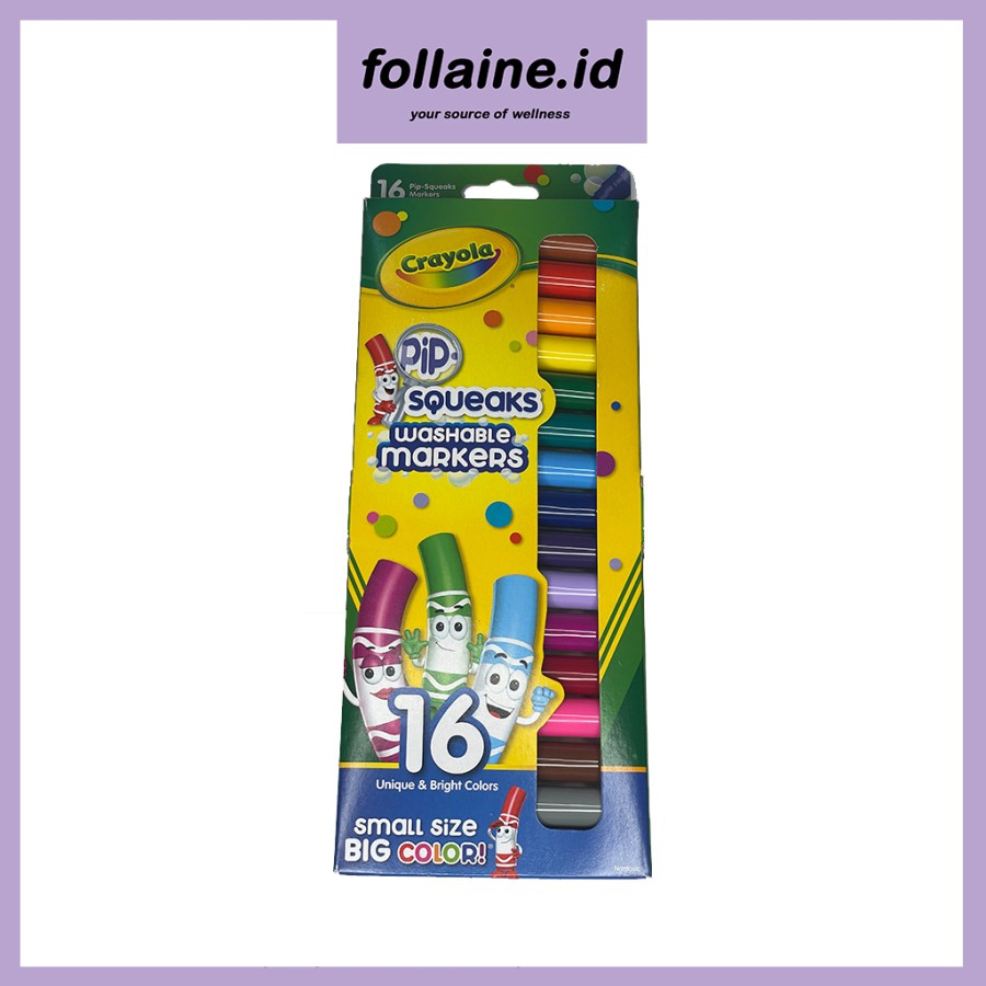 

Crayola Pip-Squeaks Washable Markers isi 16 | Spidol Warna Mudah DIbersihkan Dicuci