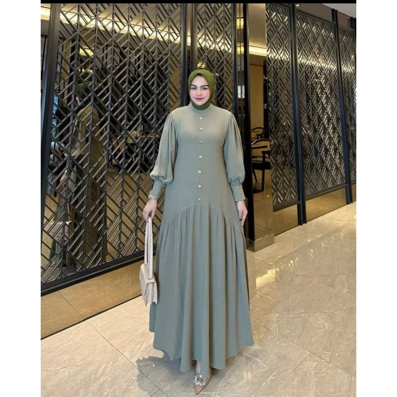 LEVIRA DRES - CRINKLE - DRES ELEGAN - PAKAIAN WANITA - BISA COD