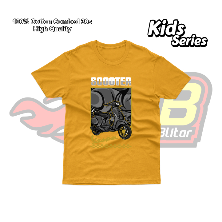 Baju Kaos Anak Motor Scooter Katun Distro