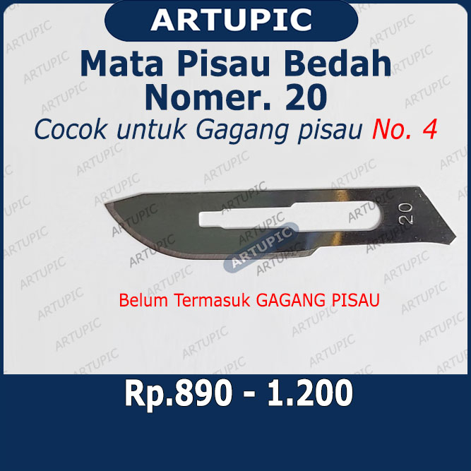 Mata Pisau Bedah Nomer 20 untuk TERNAK HEWAN Surgical Blade Bisturi Scalpel Bedah Operasi