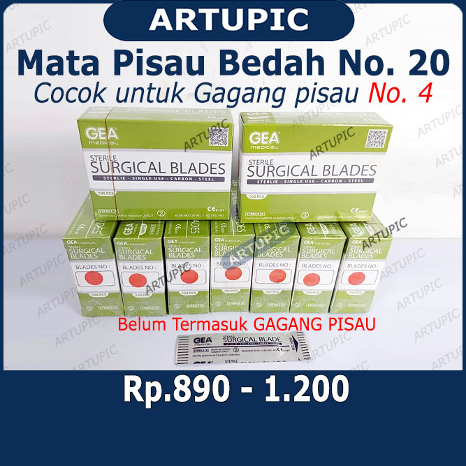 Mata Pisau Bedah Nomer 20 untuk TERNAK HEWAN Surgical Blade Bisturi Scalpel Bedah Operasi