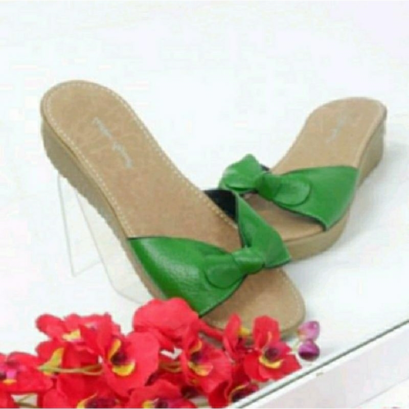 Sandal Kulit Sapi Asli Wedges Wanita