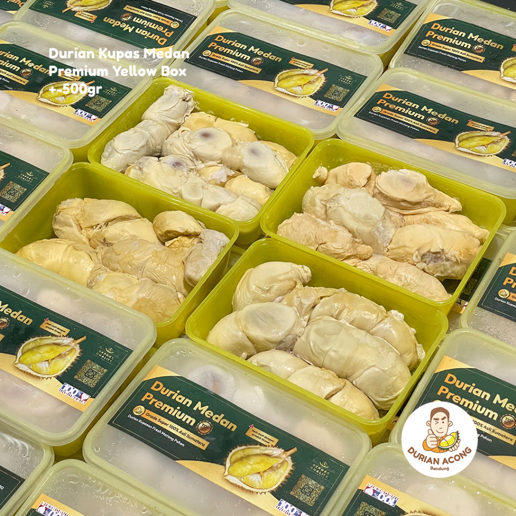 

Durian Kupas Medan Premium Yellow Box +-500gr