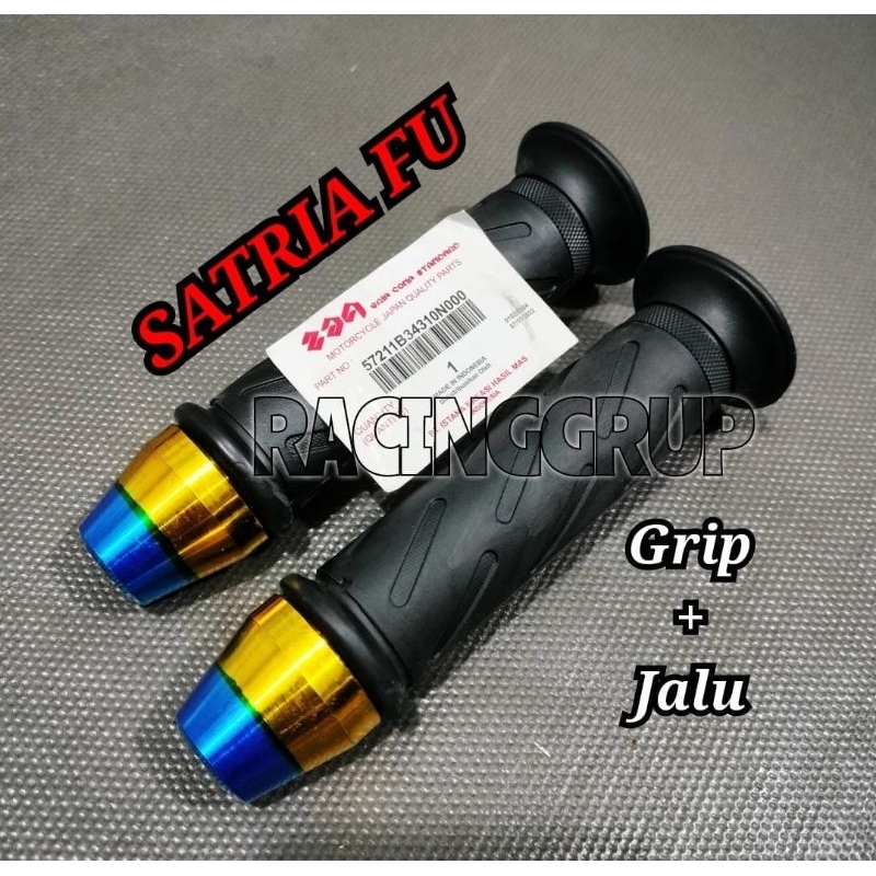 Sarung Gas Handgrip Original Suzuki Satria Fu Plus Jalu Stang Model Satria Fu Chrome Universal All Motor Suzuki Smash Net Spin Sky Drive Fu Hayate Dll