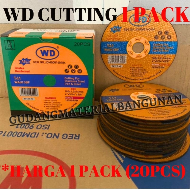 [1pack] WD Gerinda Potong 1 box pack / batu gerinda potong WD / batu potong WD 4 / WD cutting 1 box 