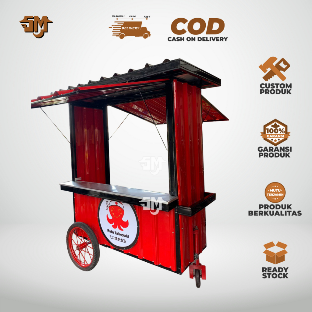 Booth Semi Container/Gerobak Semi Kontainer/Stand Makanan dan Minuman Kekinian/Gerobak Bakaran,Boba,Tempura