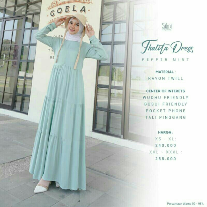 GAMIS RAYON TWILL THALITA ORIGINAL SILMI FASHION DRESS BAJU BUSANA MUSLIM WANITA DEWASA BUSUI BAHAN 