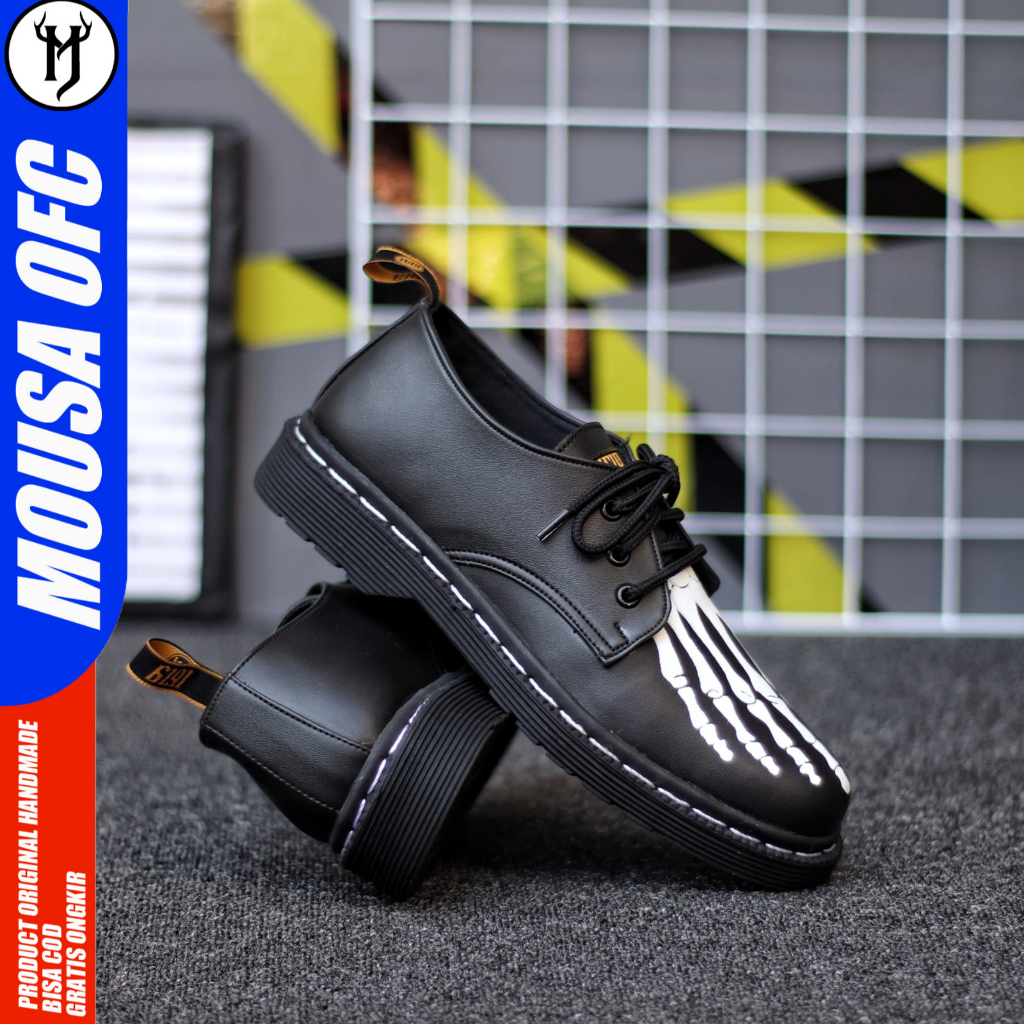 Sepatu Docmart Pantofel Formal Kerja Tali Hitam Pria Smile