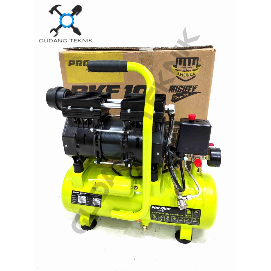 Kompresor Angin Kapasitas 10 Liter OILESS Listrik 0.75Hp RKF10 PROQUIP / Electric Air Compressor Udara Tanpa Oli 10Liter 3/4Hp RKF 10 PROQUIP