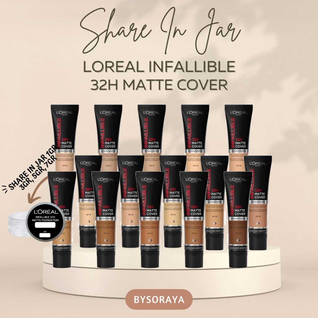 [SHARE IN JAR] LOREAL Infallible 32h Matte Cover 4% Niacinamide Liquid Foundation Cool Warm Neutral Undertone